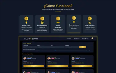 Como funciona talent 4 equity Captura de pantalla de Pagina como funciona talent 4 equity
