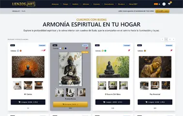 Pagina de categoría de Lienzos.art Captura de imagen de la pagina de categoría de Lienzos.art un caso de éxito de Precursor Sináptico
